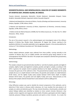 Sedimentological and Mineralogical Analysis of Seabed Sediments of Afantou Bay, Rhodes Island, Ne Greece