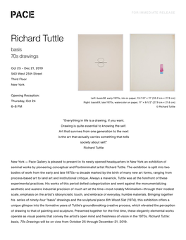 Richard Tuttle Basis 70S Drawings