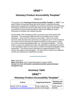 ITI: Voluntary Product Accessibility Template