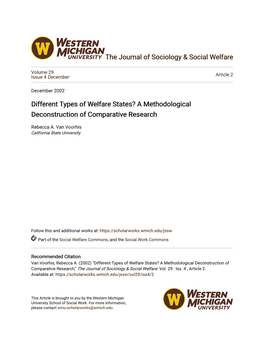 Different Types of Welfare States? a Methodological Deconstruction of Comparative Research