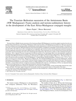 The Toarcian–Bathonian Succession of the Antsiranana Basin