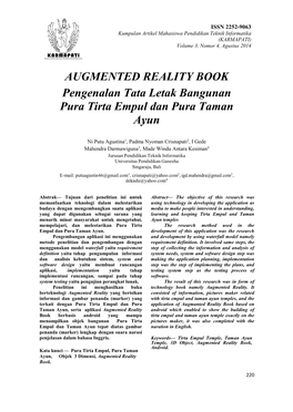 AUGMENTED REALITY BOOK Pengenalan Tata Letak Bangunan