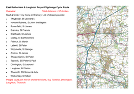 East Rotherham & Laughton Prayer Pilgrimage Cycle Route Overview