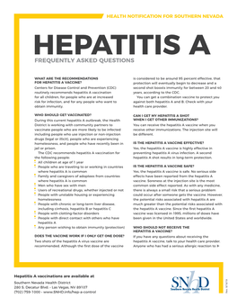 Hepatitis a Frequently Asked Questions