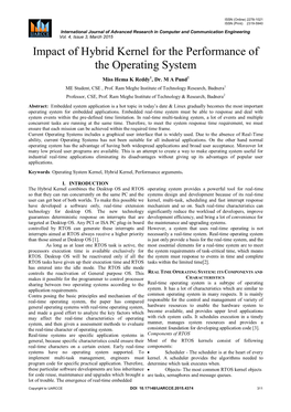 Impact of Hybrid Kernel for the Performance of the Operating System