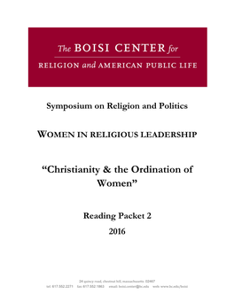 “Christianity & the Ordination of Women”