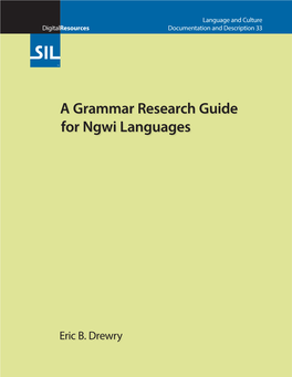 A Grammar Research Guide for Ngwi Languages