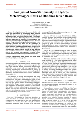 Meteorological Data of Dhadhar River Basin