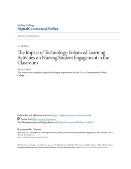 The Impact of Technology-Enhanced Learning Activities on Nursing Student Engagement in the Classroom