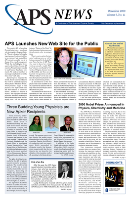 APS Launches New Web Site for the Public