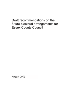 Draft Recommendations on the Future Electoral Arrangements for Essex County Council