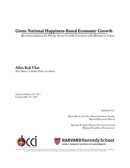 Gross National Happiness-Based Economic Growth Recommendations for Private Sector Growth Consistent with Bhutanese Values