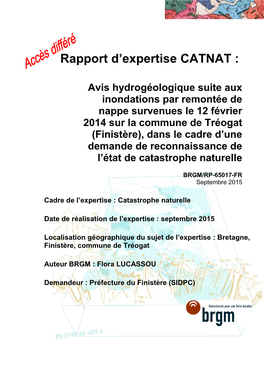 Rapport D'expertise Catastrophe Naturelle