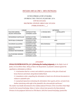 INOGHA MFA & ORS V. MFA INONGHA