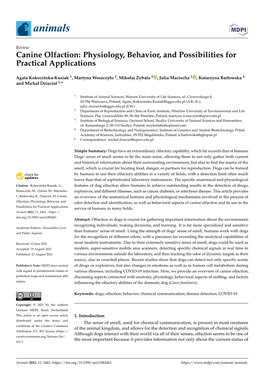 Canine Olfaction: Physiology, Behavior, and Possibilities for Practical Applications