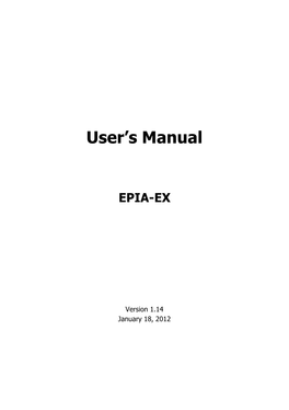 User's Manual EPIA-EX