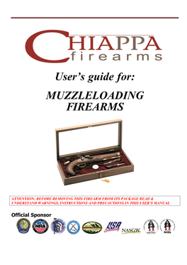 Owner's Manual – MUZZLE LOADING FIREARMS