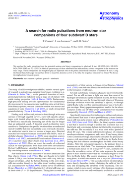 A Search for Radio Pulsations from Neutron Star Companions of Four Subdwarf B Stars