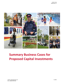 Summary Business Cases for Proposed Capital Investments
