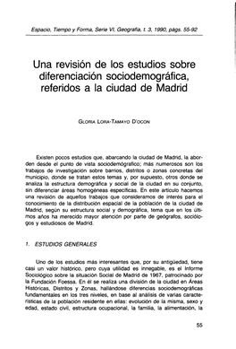 Una Revisión Estudios Sobre Diferenciación Sociodemográfica