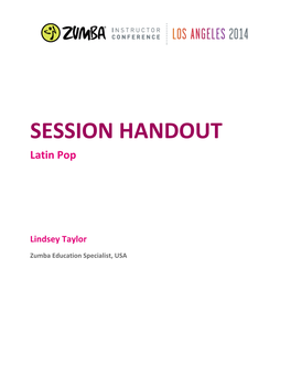 SESSION HANDOUT Latin Pop