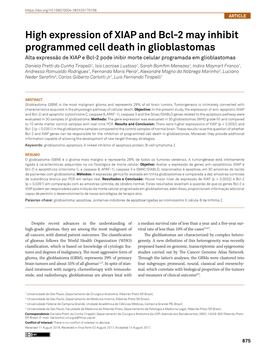 High Expression of XIAP and Bcl-2 May Inhibit Programmed Cell Death