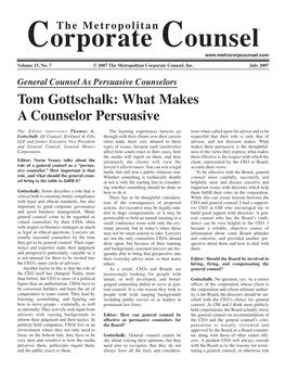 Corporate Counsel the Metropolitan