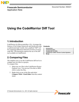 AN4421 – Using Codewarrior Diff Tool