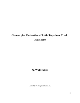 Geomorphic Evaluation of Little Topashaw Creek: June 2000