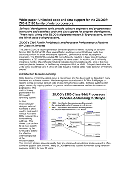 Unlimited Code and Data Support for the Zilog® Z80 & Z180 Family Of