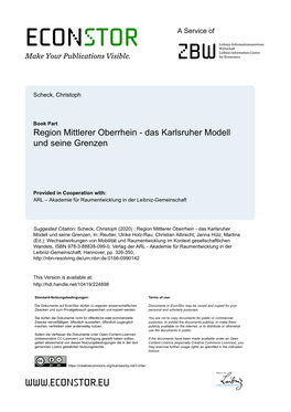 Region Mittlerer Oberrhein - Das Karlsruher Modell Und Seine Grenzen