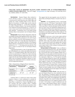 VOLCANIC VENTS in HESPERIA PLANUM, MARS: SOURCES for an EXTRATERRESTRIAL Interpretation & Discussion: Vents Are Difficult To