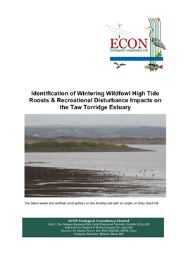 Final Report Identification of Wintering Wildfowl High Tide Roosts And
