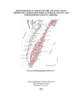 Archaeological Survey of the Chesapeake Bay Shorelines Associated with Accomack County and Northampton County, Virginia