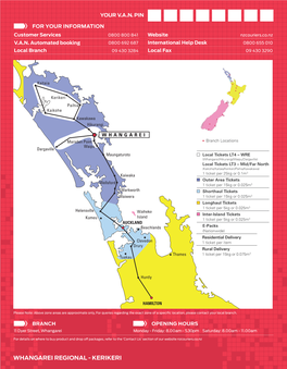 WHANGAREI REGIONAL - KERIKERI Customers Can Check If an Address Is Considered Rural Or Residential by Using the ‘Address Checker’ Tool on Our Website