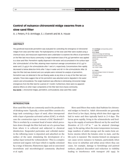 Control of Nuisance Chironomid Midge Swarms from a Slow Sand Filter A