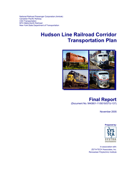 Hudson Line Railroad Corridor Transportation Plan (2005)