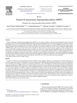 Vitamin D and Primary Hyperparathyroidism (PHPT)