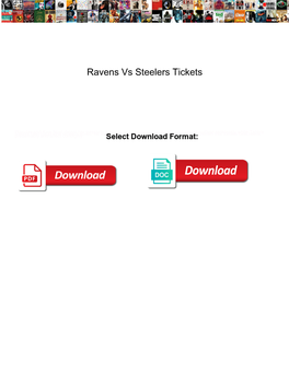 Ravens Vs Steelers Tickets