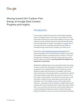 Moving Toward 24X7 Carbon-Free Energy at Google Data Centers: Progress and Insights