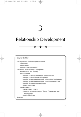 Relationship Development ❖ ❖ ❖