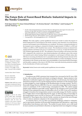 The Future Role of Forest-Based Biofuels: Industrial Impacts in the Nordic Countries