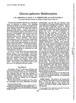 Glucose-Galactose Malabsorption J