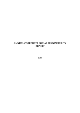 Annual Corporate Social Responsibility Report 2011