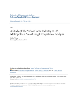 A Study of the Video Game Industry in US Metropolitan Areas