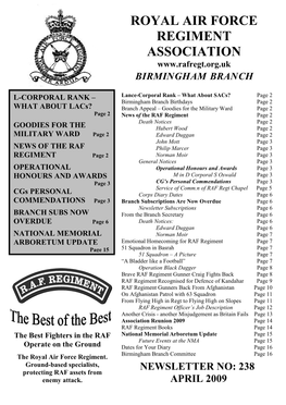 Royal Air Force Regiment Association Birmingham Branch