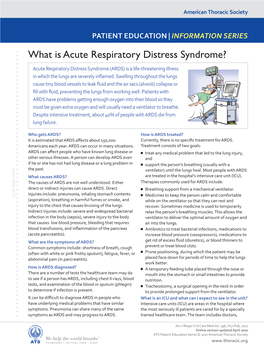 What Is Acute Respiratory Distress Syndrome?