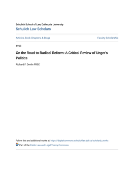 A Critical Review of Unger's Politics