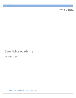 Shortlidge Academy Priority Plan