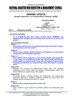 NDRRMC Sitrep 4 Re TD Bebeng 8May2011.Mdi